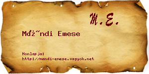 Mándi Emese névjegykártya