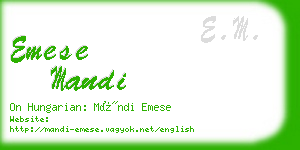 emese mandi business card